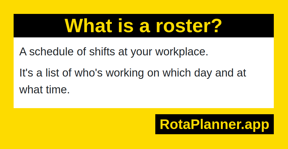 What Is A Roster Rostering A Shedule Of Shifts At Work 